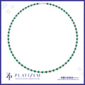 2.5 Carat Graduated Diamond and Emerald Tennis Necklace for Women