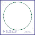 2.5 Carat Prong Set Diamond and Emerald Tennis Necklace for Women