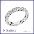 Round Cut Lab Created Diamond Full Eternity Wedding Band with Prong Setting