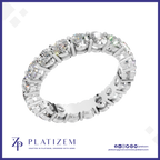 Round Cut Lab Created Diamond Full Eternity Wedding Band with Prong Setting
