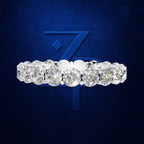 Round Cut Lab Created Diamond Full Eternity Wedding Band with Prong Setting