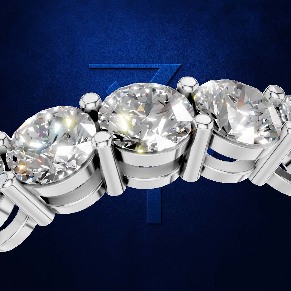 Round Cut Lab Created Diamond Full Eternity Wedding Band with Prong Setting