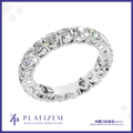 Round Cut Lab Grown Diamond Full Eternity Wedding Band with Prong Setting