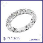 Round Cut Lab Grown Diamond Full Eternity Wedding Band with Prong Setting