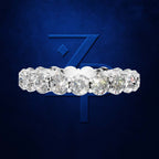 Round Cut Lab Grown Diamond Full Eternity Wedding Band with Prong Setting