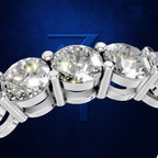 Round Cut Lab Grown Diamond Full Eternity Wedding Band with Prong Setting