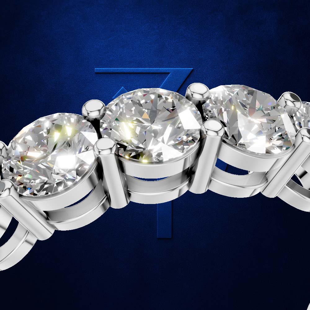 Round Cut Lab Grown Diamond Full Eternity Wedding Band with Prong Setting