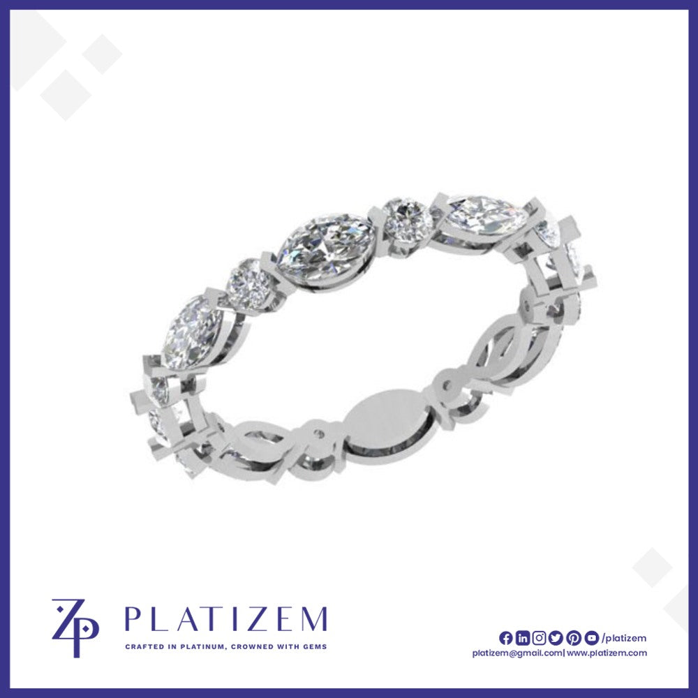 1.5 Carat Marquise and Round Diamond Full Eternity Band for Women