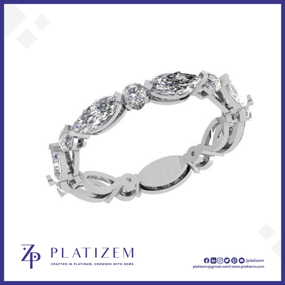 2 Carat Marquise and Round Diamond Bold Eternity Band for Women