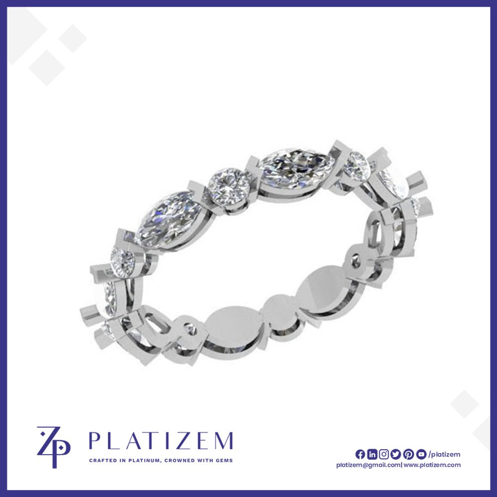 1.5 Carat Marquise and Round Diamond Alternating Band for Women