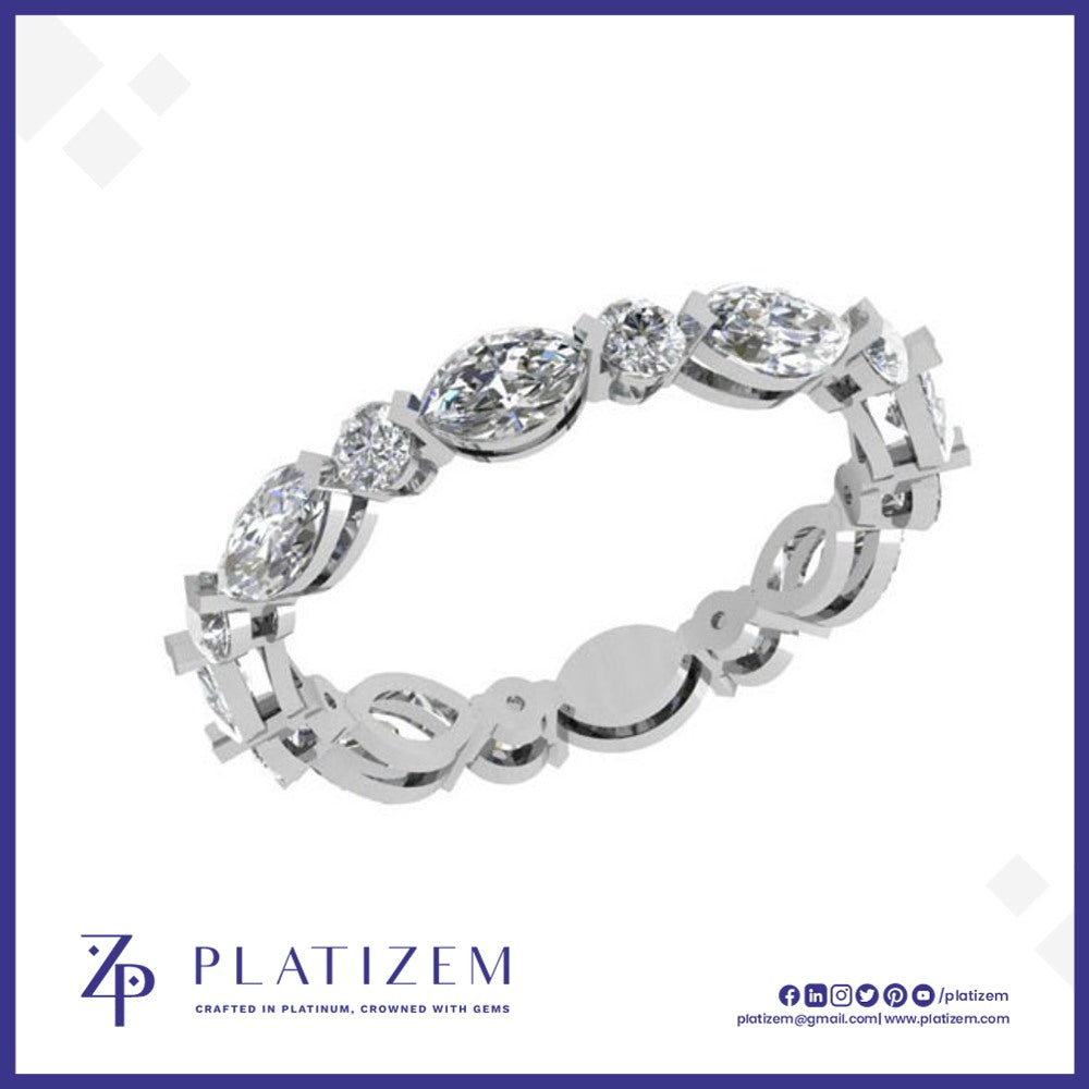 2 Carat Marquise and Round Diamond Eternity Band for Women