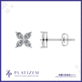 1 Carat Compact Marquise Diamond Flower Stud Earrings for Women