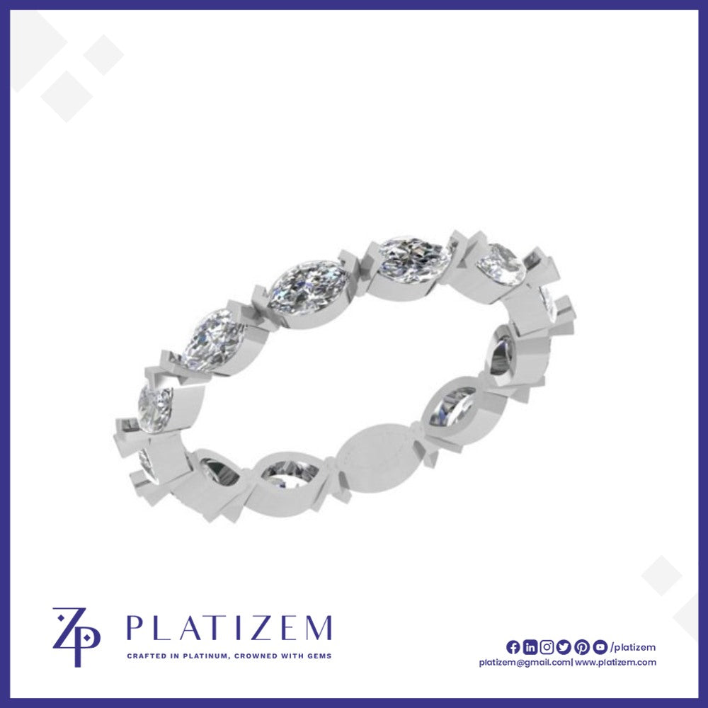 1 Carat Marquise Diamond Slim Eternity Band for Women