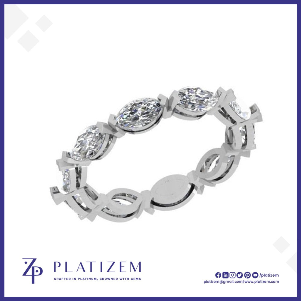 2 Carat Marquise Diamond Interlock Eternity Band for Women