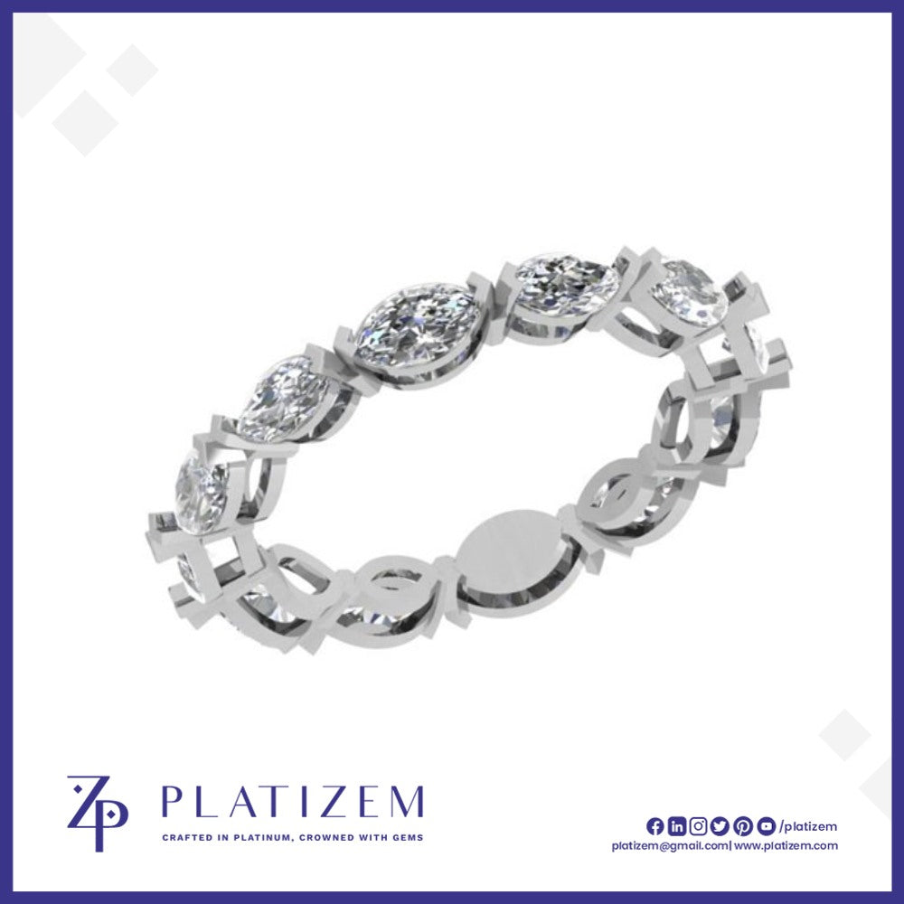 2 Carat Alternating Marquise Diamond Eternity Band for Women