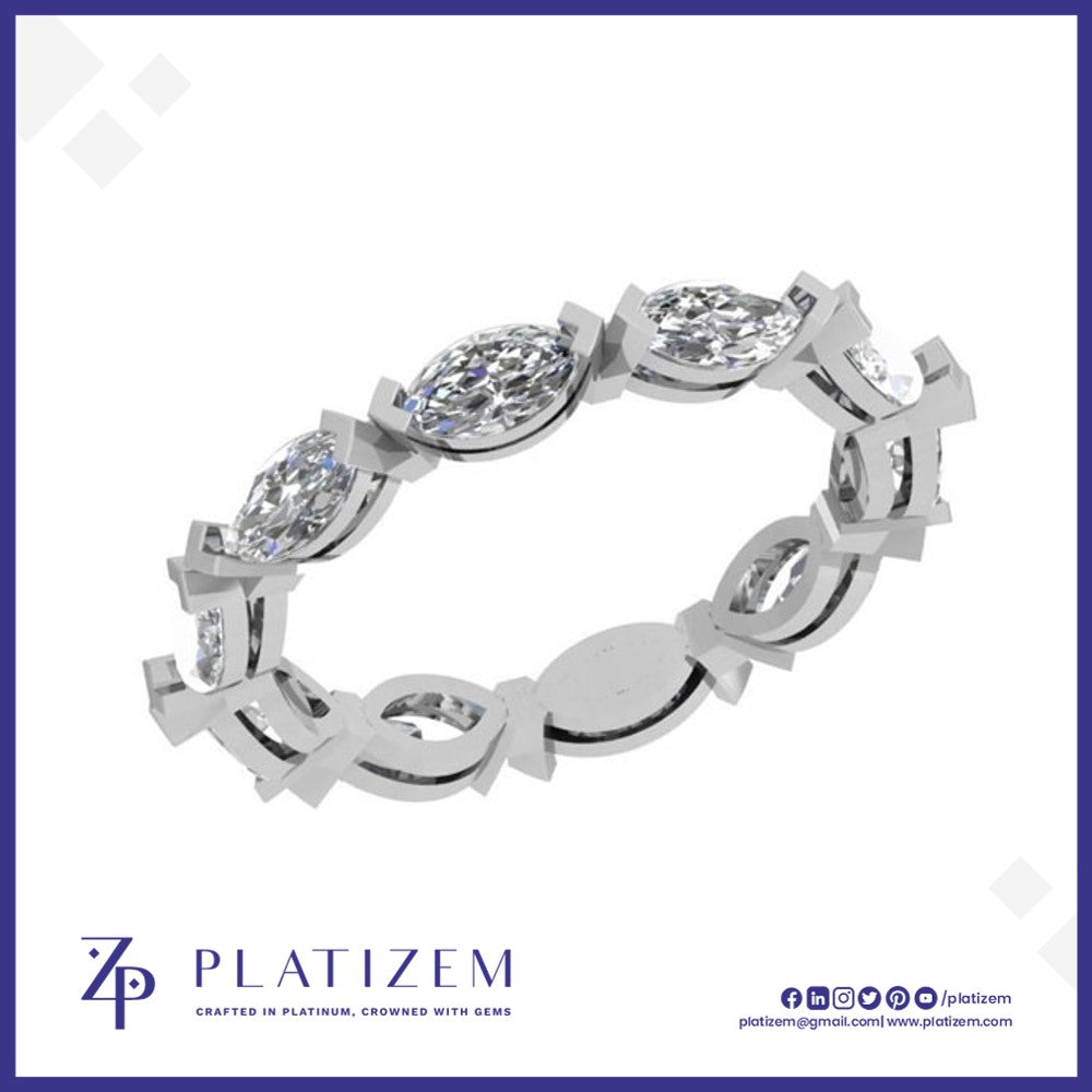 Marquise Diamond Eternity Ring with Prong Set Stones