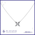 Pt950 1 Carat Marquise Diamond Flower Pendant Necklace for Women