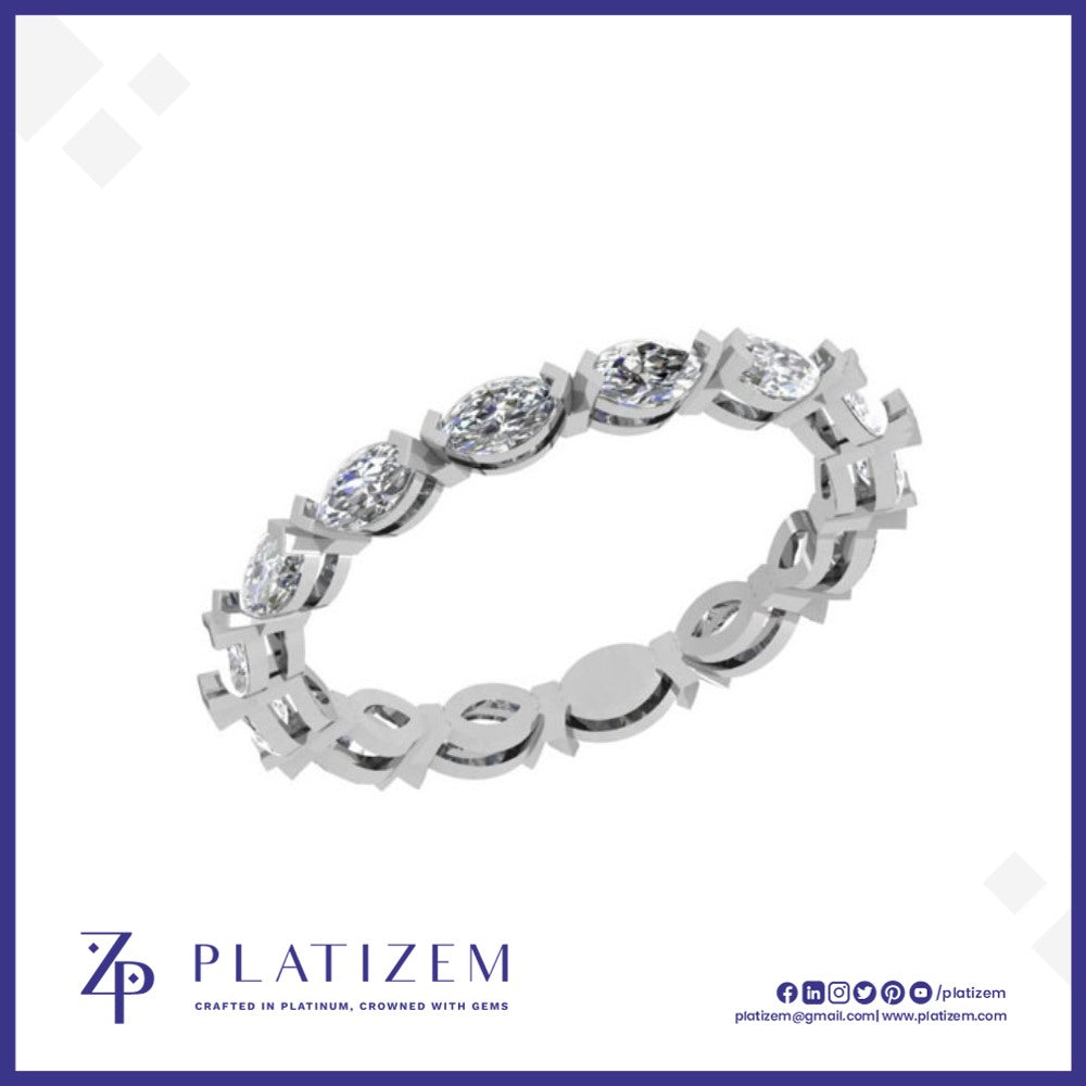 Uniform Marquise Diamond East West Eternity Band for Women