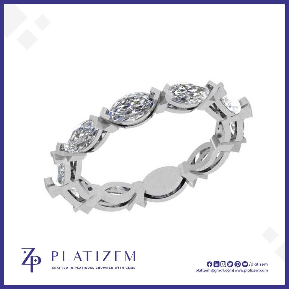 Bold Marquise Diamond East West Eternity Band for Women