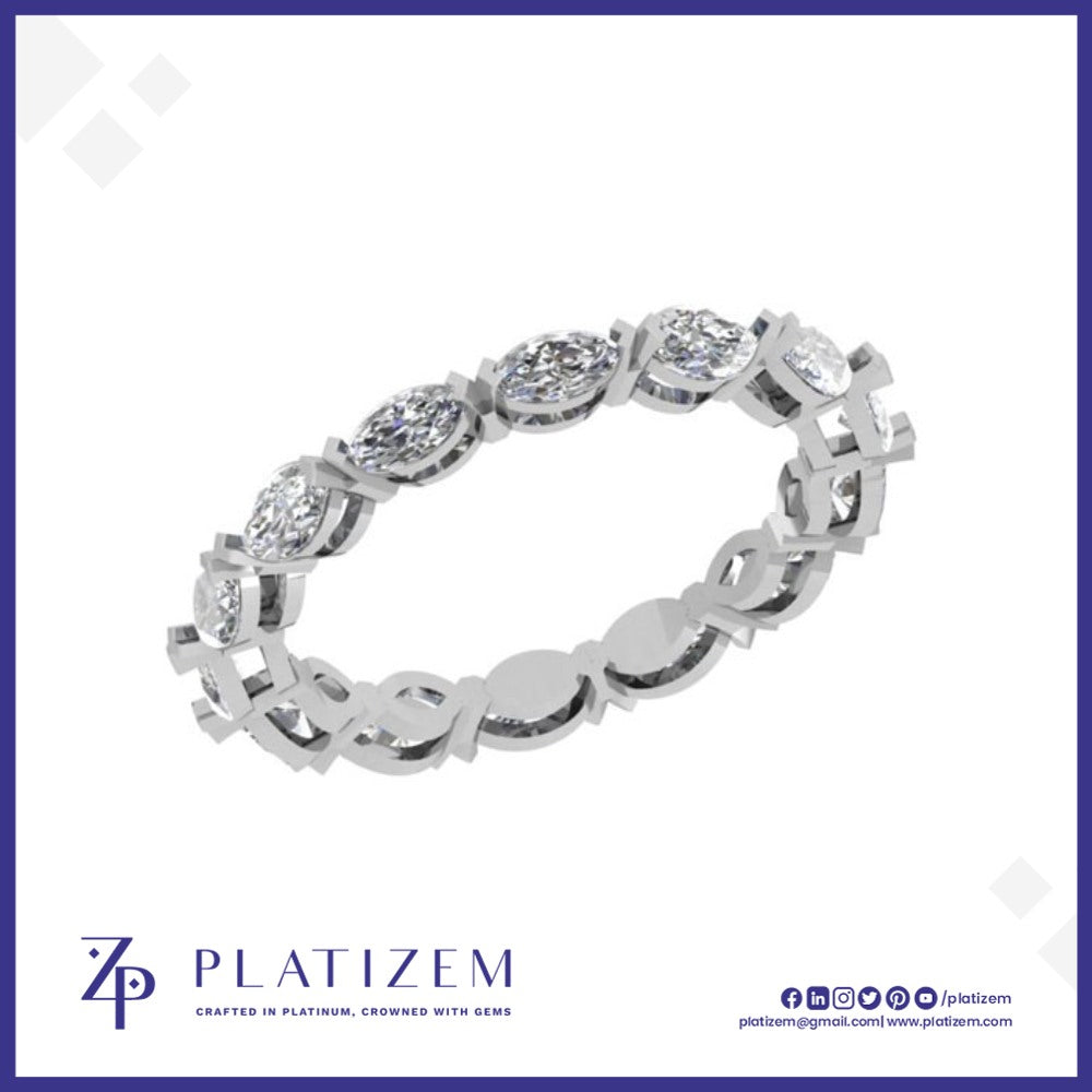 Marquise Diamond Alternating Eternity Band for Women
