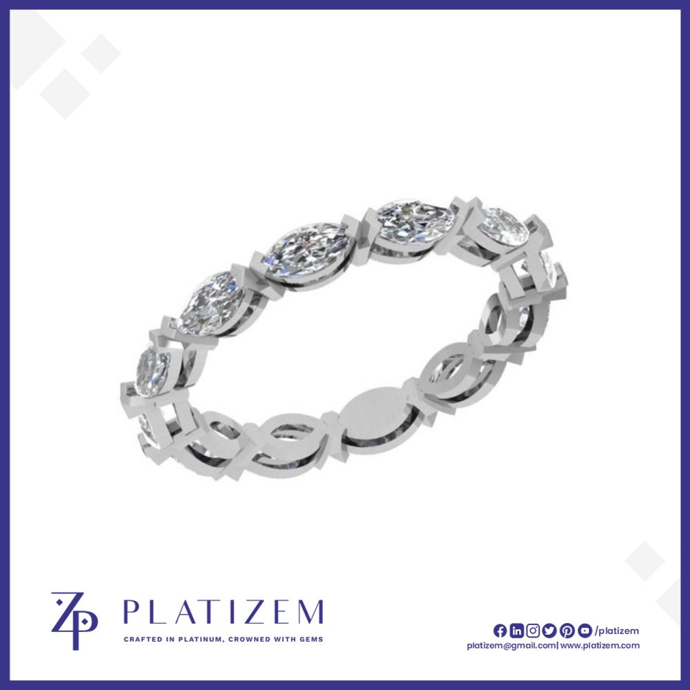 Marquise Diamond East West Eternity Band for Women