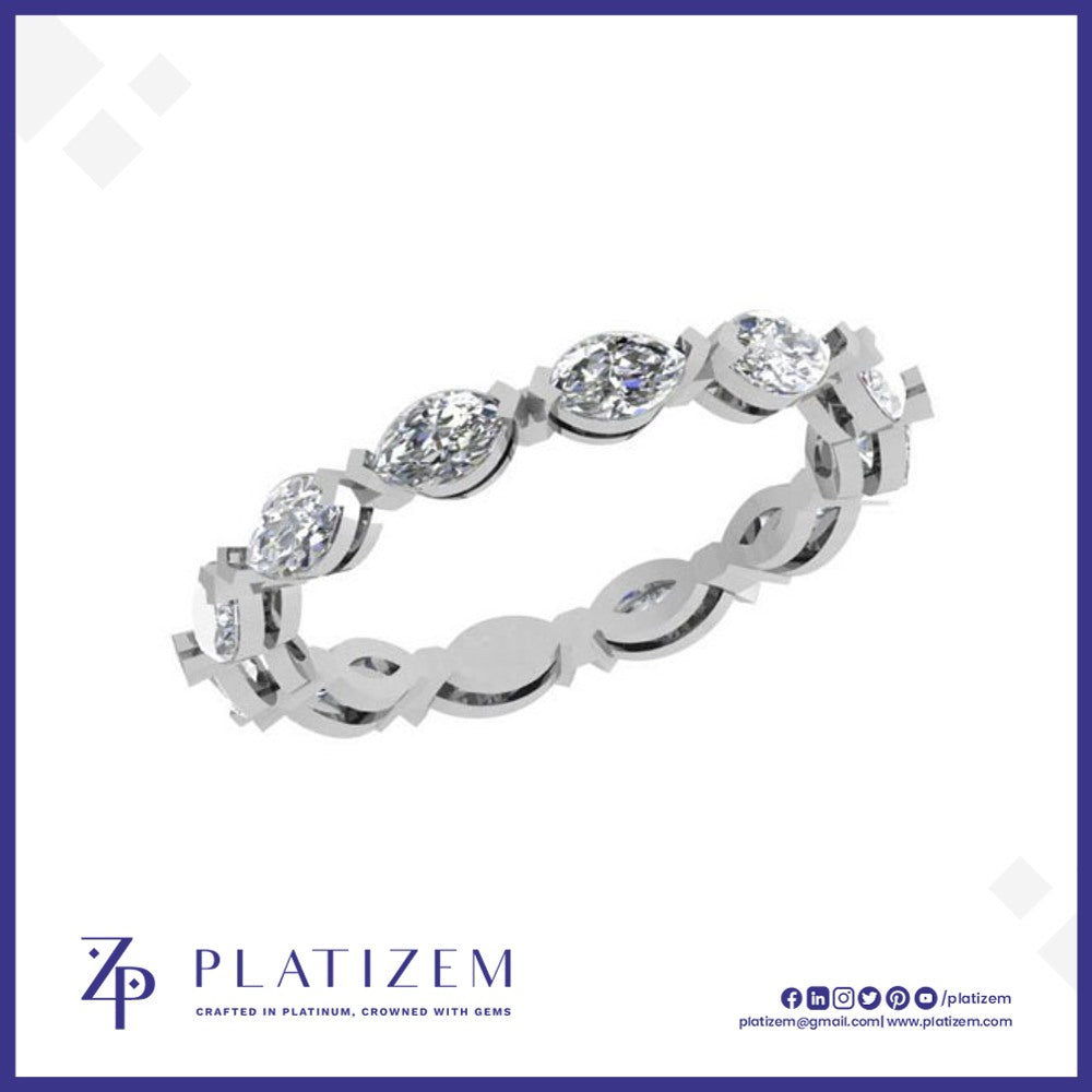 Marquise Diamond Woven Eternity Band for Women