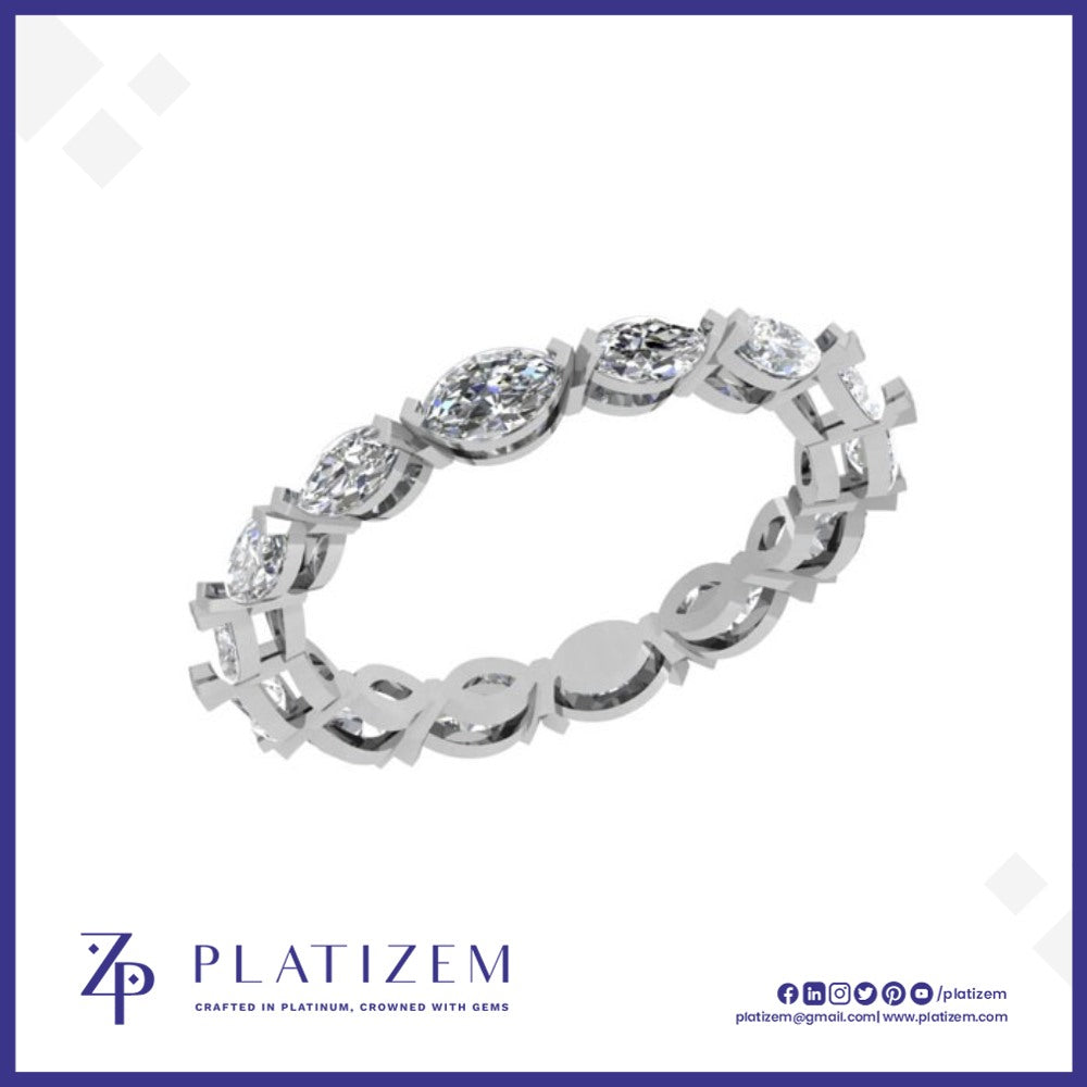 Marquise Diamond Link Eternity Band for Women