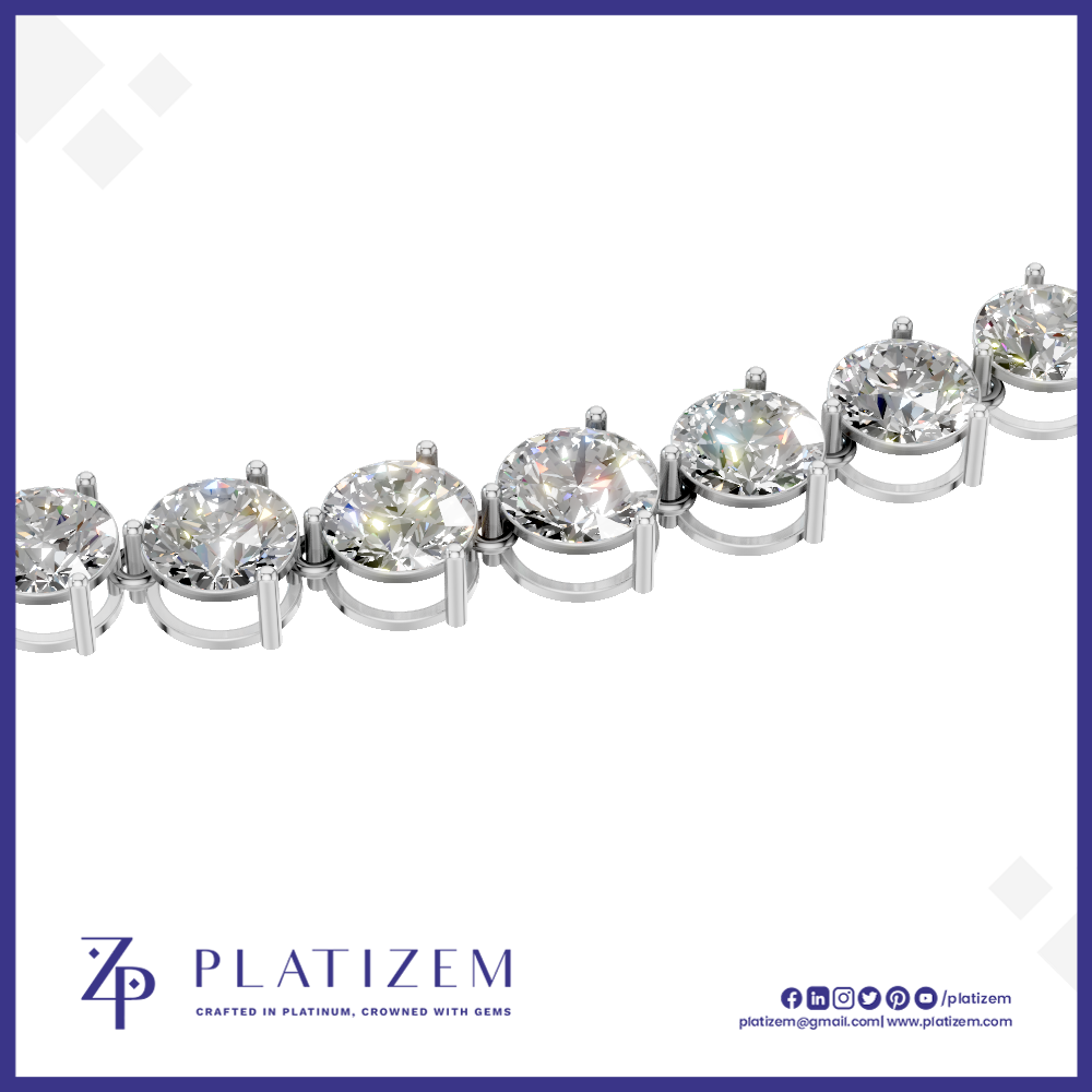 Round Diamond Tennis Necklace with Sizeable Graduated Round Diamonds