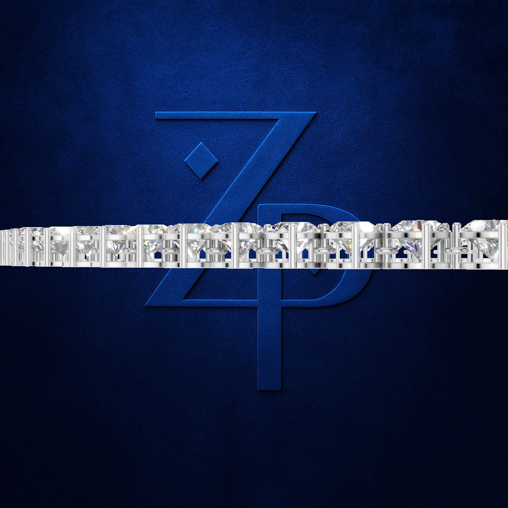 Round Diamond Tennis Necklace with Sizeable Graduated Round Diamonds