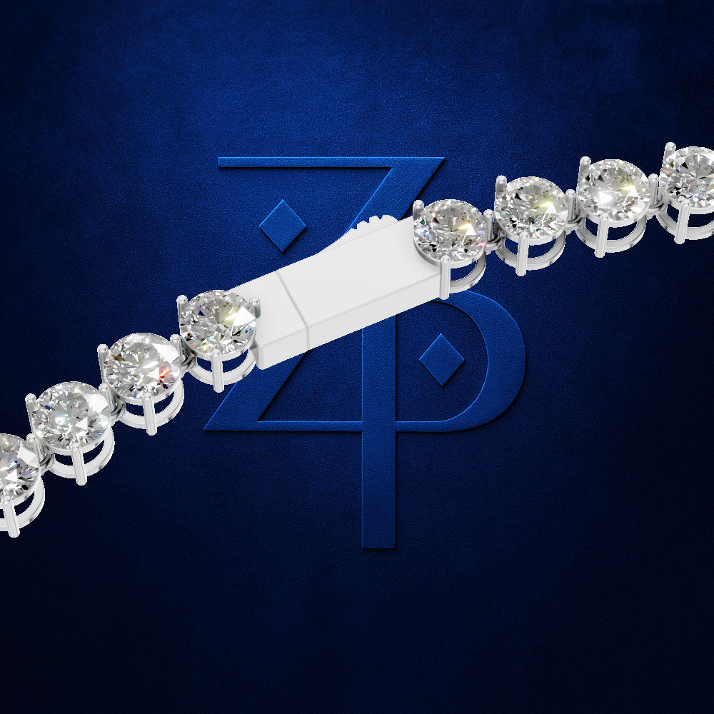 Round Diamond Tennis Necklace with Sizeable Graduated Round Diamonds