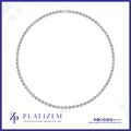Round Diamond Tennis Necklace with a Bold Graduated Line of Diamonds