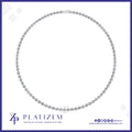 Round Diamond Tennis Necklace with Graduated Stones Around the Neckline