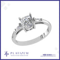 Cushion Cut Baguette Accent Ring for Women