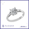 Cushion Cut Three Stone Diamond Ring