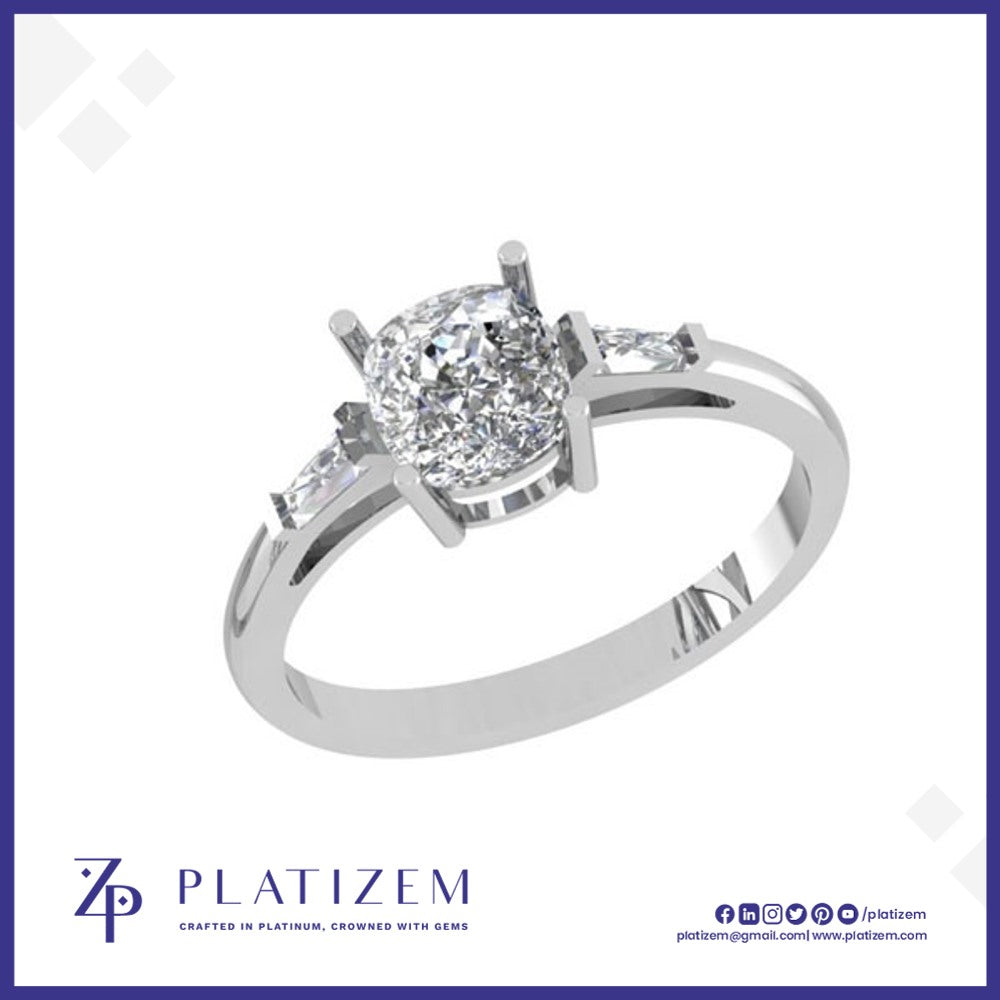 Cushion Cut Three Stone Diamond Ring