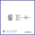 1.5 Ct Oval Cut Curved Stud Earrings for Women