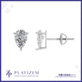 1.5 Ct Pear Cut Three Prong Stud Earrings for Women