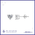 2 Ct Heart Shaped Stud Earrings for Women