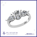 Oval and Pear Three Stone Diamond Ring