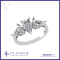 Three Stone Pear Diamond Ring for Women