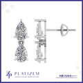 Double Pear Diamond Stud Earrings for Women