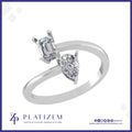 Emerald and Pear Cut Two Stone Ring for Women