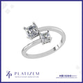 Two Stone Emerald Cut Ring for Women