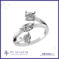 Cushion Marquise Heart Three Stone Ring for Women