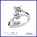 Radiant Round Pear Three Stone Ring for Women