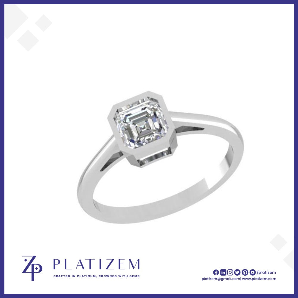 1.5 Ct Asscher Cut Solitaire Gold Ring for Women