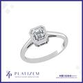 1.5 Ct Asscher Cut Frame Ring for Women