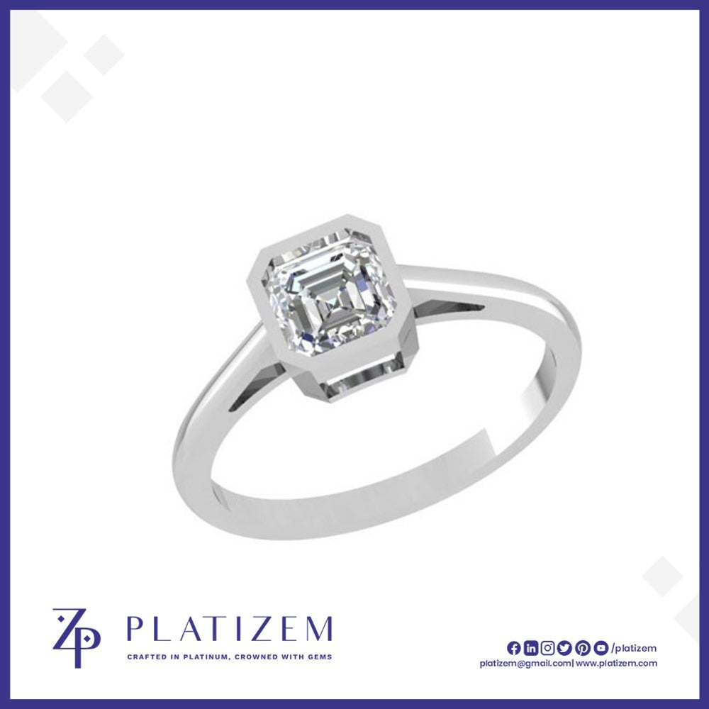 1.5 Ct Asscher Cut Frame Ring for Women