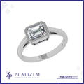 1.5 Ct Emerald Cut Modern Bezel Ring for Women