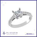Asscher Cut Diamond Ring with Pave Shank